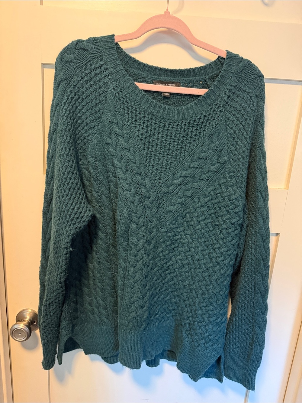 Banana Republic Cozy Teal Cable Knit Women's Sweater